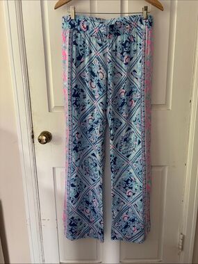 Lilly Pulitzer Blue, Navy & Pink Printed Pants